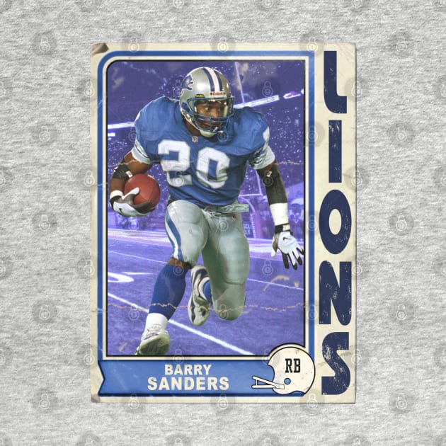 Retro Barry Sanders Football Card by darklordpug